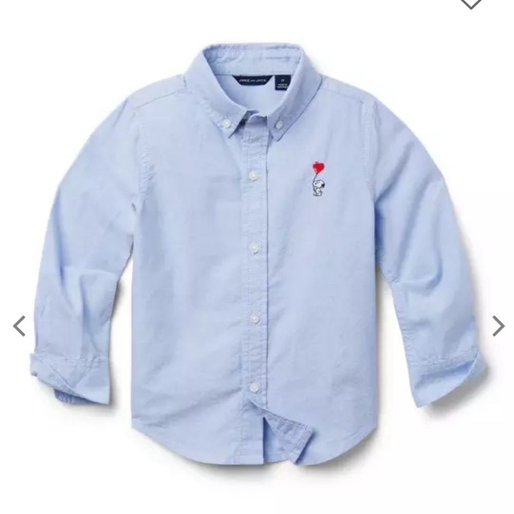 Janie and Jack PEANUTS™ Snoopy Oxford button down Shirt size 6